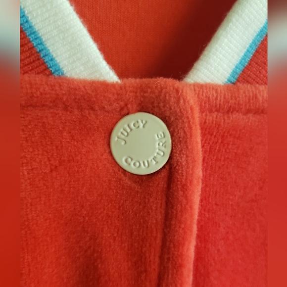 Juicy Couture Velour Track Jacket Black Label Size XS Red Y2K - Picture 4 of 9